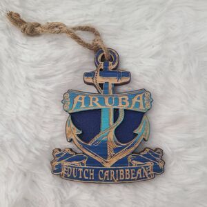 Bill Gaertner Aruba Dutch Caribbean Wooden Ornament Anchor